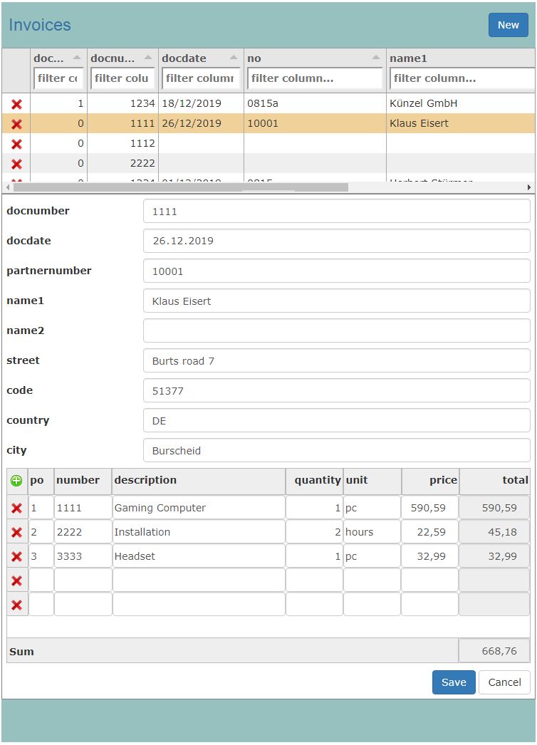 well known invoice